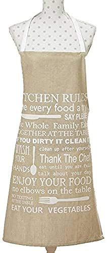 unbekannt Küchenschürze Kochschürze Schürze Küche Braun Beige 100% Baumwolle (1)
