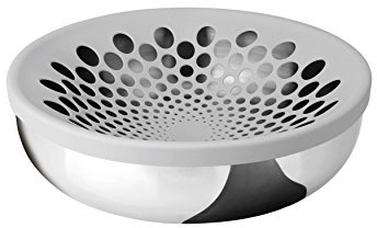 Puresigns AIR Obstschale Edelstahl Poliert Silber mit Silikon ca. 34cm Durchmesser