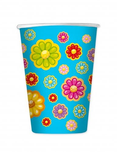 Big Party 8 Gobelets en carton marguerite 200 ml