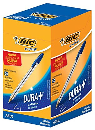 Bic Cristal Medium Ballpoint Blue Pen [Pack of 50]