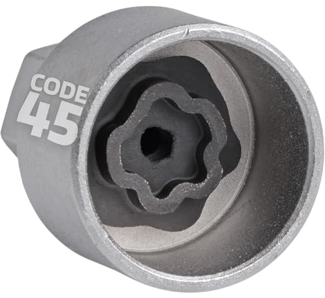 SW-Stahl 02384L-5 Felgenschloss Adapter 45 für BMW - Radsicherung Schlüssel | Felgenschlösser lösen ohne Beschädigung, Felgennuss aus Chrom-Vanadium-Stahl, für Radschraubenschlüssel mit Sechskantprofil