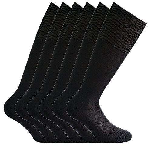 albatros, 6 paia di calze uomo in 100% Cotone Filo di Scozia modello lungo. Colore assortito misura 11,5/12