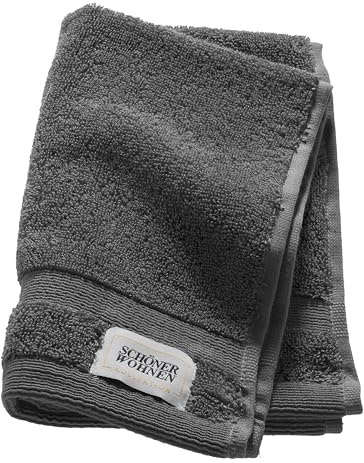 SCHÖNER WOHNEN Premium Gästehandtuch 30x50 cm - saugstark - Luxus Handtücher Anthrazit - 100% Baumwolle - als Handtuch-Set kombinierbar - Frottee Kinder - Öko-Tex