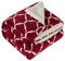 Kuscheldecke XL Bordeaux 150x200cm Lammfelloptik Wohndecke Tagesdecke Decke Sherpa Ornament Flauschig Weich und Angenehm Warm Microlight to Berber