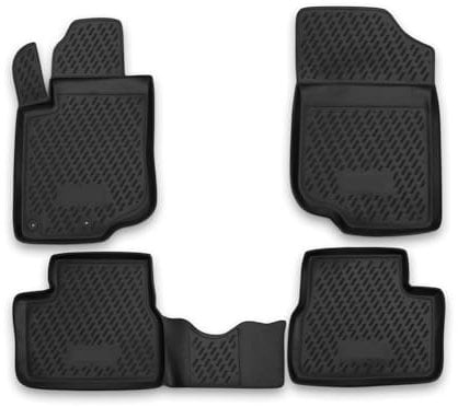 OMAC Gummimatten Fußmatten kompatibel mit Peugeot 207 2006-2014 TPE Automatten Schwarz 4X