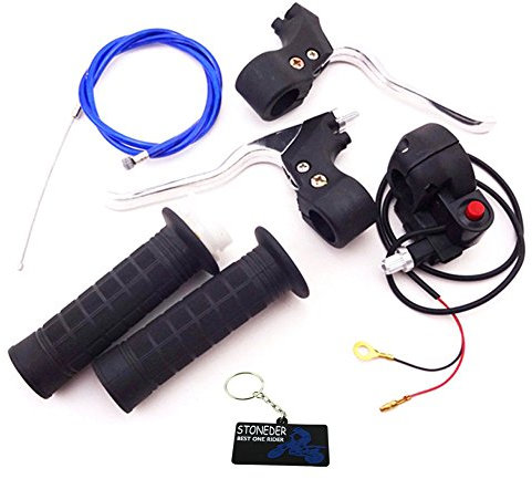STONEDER Poignées de guidon avec câble d'accélérateur pour mini pocket bike chinoise 47 cc 49 cc