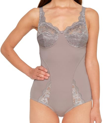 SUSA Damen Body ohne Bügel - Latina 6538 - Bequeme Shapewear Mieder für Frauen - Figurschmeichelndes Design - Ideal für Alltag & besondere Anlässe - Frosty Lavender, 100D