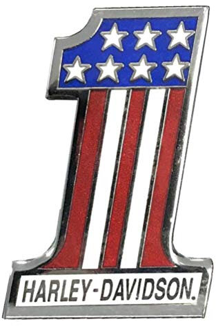 Harley-Davidson Broche logo RWB H-D #1 de 3,8 cm, finition argentée brillante 8008925, 3,8 cm, métal argenté, sans pierre précieuse, 1.5, Métal argenté, Sans pierre précieuse
