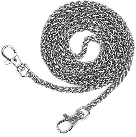 Luxiv kette für börsen, für Damen, goldfarbene Handtaschenketten, 119,2 cm, Metall, für Handtaschen, Gold-Kreuzkörper-Kette, riemen, Kette, börsenherstellung (Silber)
