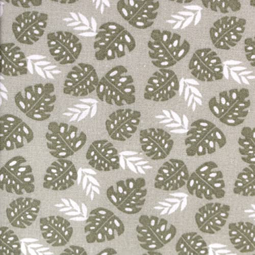 MAGAM-Stoffe Blätter Freunde Baumwollstoff Kinder Oeko-Tex Meterware 50cm (Blätter Beige)