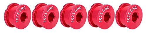 Bike Crank Bolts, Crankset Screws Aluminum Alloy Bicycles Chain Wheel Screws Nut Parts for Single Dental Plate(Red)