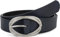 styleBREAKER Damen Gürtel Unifarben mit ovaler verschlungener Doppelschnalle, kürzbar 03010099, Größe:80cm, Farbe:Dunkelblau-Silber
