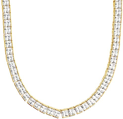 Premium Bling Sterling Silber Tennis Kette 5mm gold - 45cm