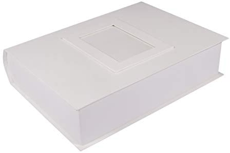 Rayher Pappmache Box Memories, FSC zertifiziert, weiß, 34 x 27 x 8 cm, mit Fotorahmen & Ringmechanismus, Ordner in Buchform, 67340102