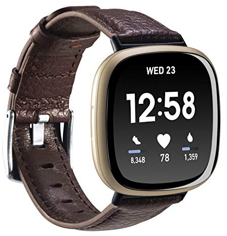 Lederarmband Kompatibel für Fitbit Versa 4/Versa 3/Sense 2/Sense Armband, Nigaee Leder Armband Kompatibel mit Fitbit Sense/Sense 2/Versa 3/Versa 4 Uhrenarmband aus Leder Armbänder Erastzarmband
