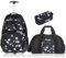 3 Teile Set Trolley Elephant Hero Signature Schultrolley Schulranzen Trolly Sporttasche Mäppchen 12800 (Black Flower (Schwarz/Blume))