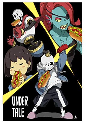 weqwe Game Undertale 35 Leinwand-Poster, Schlafzimmerdekoration, Sport-Landschaft, Bürozimmer, Dekoration, Geschenk, 60 x 90 cm, ohne Rahmen-Stil 1
