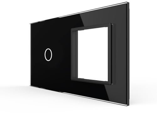 LIVOLO Nur Glasblende 2 Fach VL-C7-C1/SR-12-A schwarz für Touch Berührungs Lichtschalter Luxus-Time kompatibel mit Module Schalter