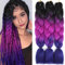 3 Packungen Braids Extensions Kunsthaar Crochet Braids Afro Zöpfe Synthetik Braiding Hair Haarverlängerung für Frauen Crochet Twist Braids Kunsthaar (Schwarz -Violett-Blau）