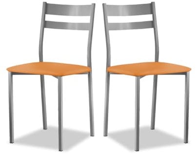 ASTIMESA SCFRNA Dos sillas de Cocina, Metal, Naranja, Altura de Asiento 45 cms