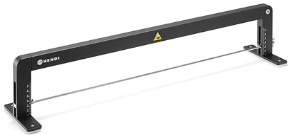 HENDI Scie à génoise manuelle professionnelle réglable, couteau de pâtisserie coupe-gâteau diviseur, outil de cuisine, pour trancher et couper pâtisserie, inox, aluminium, noir, 620x120x(H)130mm