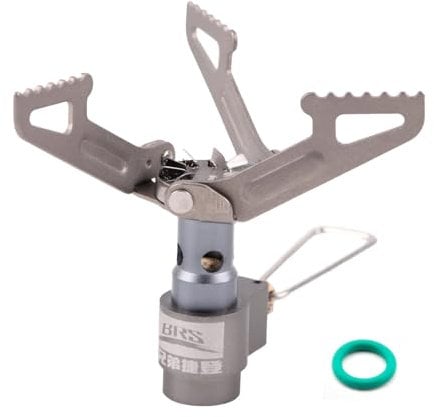 BRS Stove BRS 3000T Stove Ultraleichter Backpacking Gaskocher Portable Campingkocher Outdoor Titan klein GasKocher nur 26g mit 1 Extra Backup O-Ring