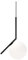 Flos Deckenleuchte IC Lights Suspension 1 aus Messing Chromstahl und Opalglas in der Farbe Black 60W, Maße: Kabellänge: 270cm, Gestell: 24cm x 24cm, Kugeldurchmesser: 20cm, F3175030