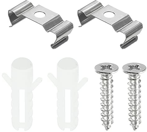 sourcing map T5 Clips Bracket Hanger Fluorescent Tube Light Fixture Holder Clamps with Screws Hollow Pipes for LED Bulbs Ceiling Lamp, 20 Set