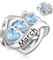 LANBEIDE Geburtsstein Charms, 925 Sterling Silber Unendliche Liebe Herz Perlen für Pandora Armband Halskette März Charms Geburtstagsgeschenke für Frauen