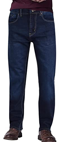 A2Z Mens Relaxed Straight Bootcut - Jeans JN63 Dark Blue 30W / 34L