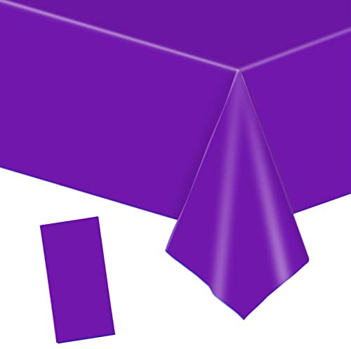 YAAVAAW Mantel de plástico morado de 137 x 274 cm, mantel de fiesta de Halloween, mantel de fiesta de Halloween, mantel de fiesta para niños y adultos, cumpleaños, picnic, comedor, fiesta de Halloween