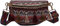 CRGANGZY Vintage Ethno Style Gürteltasche Canvas Fanny Pack mit Quasten Dekor Brusttaschen, rot, Western