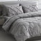 Maple&Stone Bettwäsche-Set für Doppelbett, 5-teilig, mit Quetschfalten in einer Tasche, graue Steppdecke, Doppelbett-Sets mit Biesen, Kissenbezügen und Kissenbezügen, graue Bettwäsche für Doppelbett