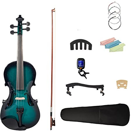 4/4 Violine Akustische Violine Geige + Fall + Bow Blue Black Violine Student Violine Violinen Bausatz