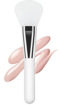 Facial Mask Application Brush, Soft Silicone Fan Shape White Brush Head Cosmetic Tool for Body Lotion, Mud, Clay, Charcoal Mixed Mask