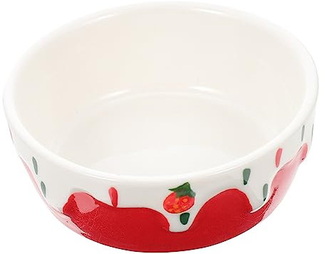 COLLBATH Hamster Food Bowl Rabbit Supplies Rabbit Feeder Bunny Water Bowl Hamster Water Bowl Ceramic Small Animal Dishes Pottery Pet Dish Guinea Pig Dish Guinea Pig Feeder Hamster Bowl Red