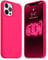 JELE Compatible with iPhone 12 Pro Max Case, Upgraded Liquid Silicone Phone Case with Protective Shockproof Anti-Scratch Edges, Soft Microfiber Lining Inside, 6.7 inch, Neon Pink