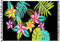 SAIVONA Pareo Sarong Strandtuch Damen-Wickelrock Strand-Handtuch Wickeltuch oder Handtuchkleid und Wickelkleid Damen-Handarbeit aus Fair Trade Herstellung Batik Blume Bunt Schwarz