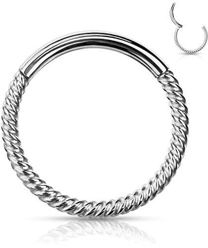 YEBOCIYO Conch Piercing Ring Silber Piercing Ring 8mm Knorpel Ohrring Daith Tragus Piercing Septum Piercing Nase Piercing Ring 316L Chirurgenstahl Lip Eyeborw Piercing Nippelpiercing 18G