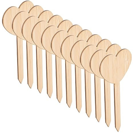 20 Pezzi Etichette Legno Forma Cuore Marcatori Piante Giardino Identificativi Fiori Vegetali