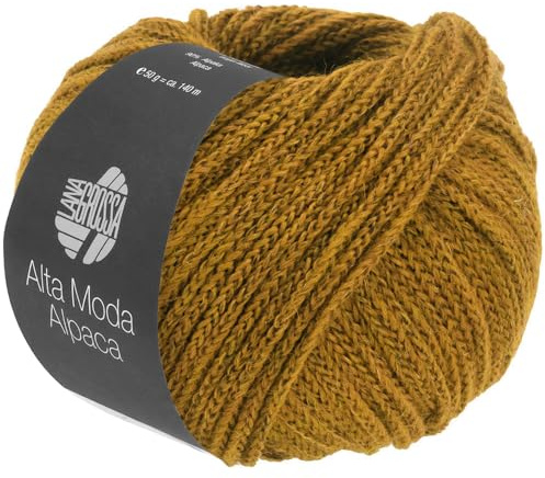 LANA GROSSA Alta Moda Alpaca | Kettengarn aus Alpaka (Baby) | Handstrickgarn aus 90% Alpaka (Baby), 5% Schurwolle (Merino) & 5% Polyamid | 50g Wolle zum Stricken & Häkeln | 140m Garn 96