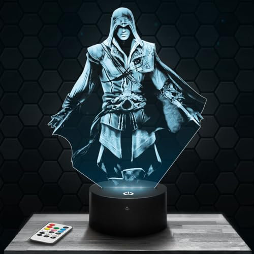 Lampada Assassin's C decorazione per camera da ragazzo Lampada 3D Assassin's C oggetto Gaming Gamer Videogiochi idea regalo decorazione Idea Regalo Natale adolescente originale TOP