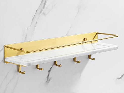 Étagère de Salle de Bain, étagère de Rangement Murale pour Miroir cosmétique, Longueur 50 - étagère en marbre