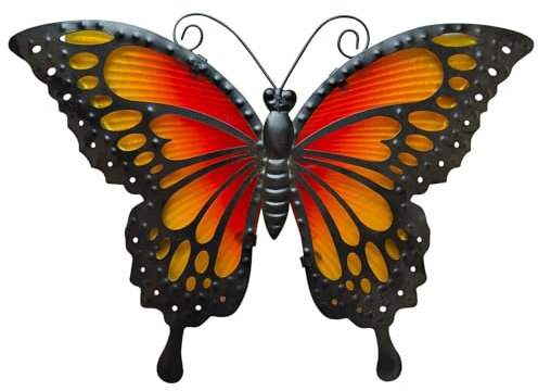 LIFFY Butterfly Wall Decor Butterfly Garden Ornaments Outdoor Indoor Metal Wall Art Decor Home Decorative Hanging Decorations for Room Yard Fence
