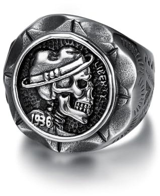 Punk Retro Indiana Chief Ring Edelstahl Unikat Biker Amulett Herrenring Hip Hop Party Mode Schmuck Geschenke
