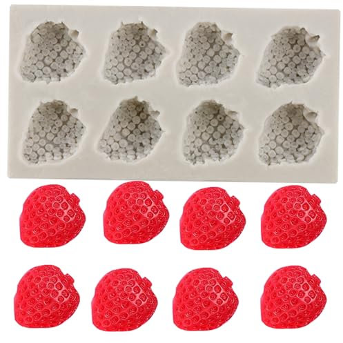 MINFEIDMS Moule en silicone en forme de fraise pour décoration de gâteaux, chocolats, fondants, décoration de cupcakes, pâte à sucre, pâte à sucre