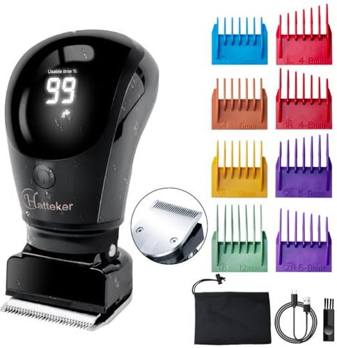 Hatteker Haarschneidemaschine Herren Bart Trimmer Haarschneider Bartschneider Barttrimmer Haartrimmer Rasierer für Männer Körper Trimmer Wasserdicht Wiederaufladbare Akku Tragbare Haarschnitt Kit