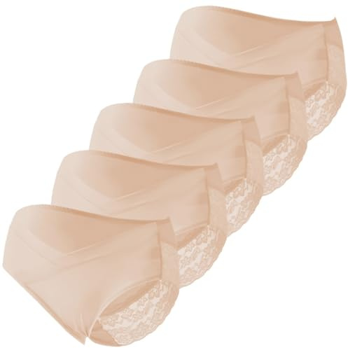 ZESLIV 5-pack graviditetsslip för gravida kvinnor mammamode trosor graviditetstrosor postpartum kalsonger, Hudfärg, XL