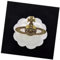 Ansteck-Pin Strass-Edelweiss Herz antik-silber-farben