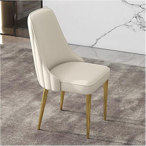 Esszimmerstühle im modernen Design, Sitzkissen aus PU-Leder, Esszimmerstuhl mit goldenen Metallbeinen, Beistellstuhl für Wohnzimmer, Restaurant